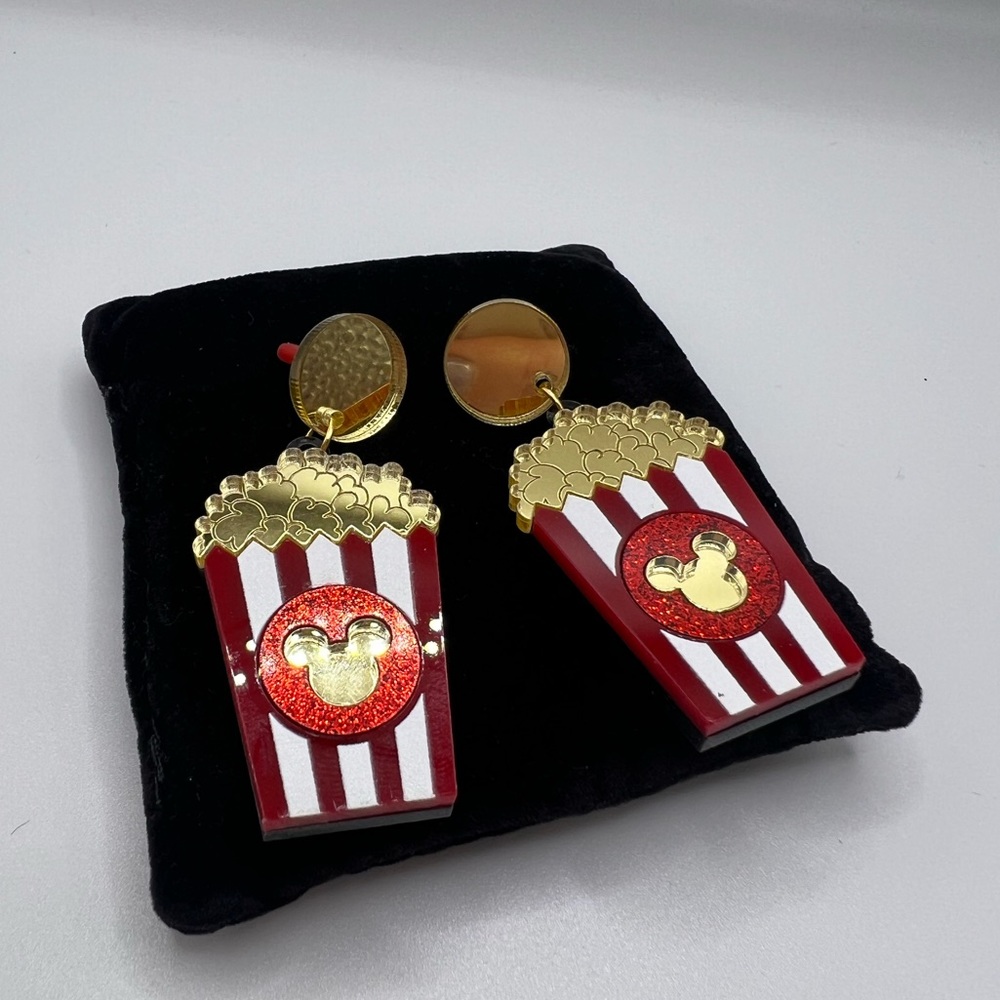 Cute earrings Mickey Mouse popcorn